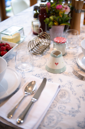 Breakfast table setting