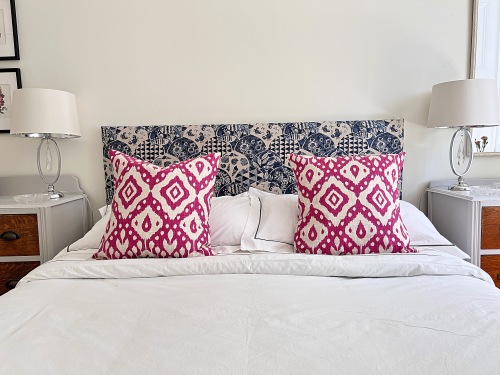 Blue Room - designer fabrics adorn the bed