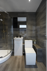 Relax and refresh in this clean and stylish bathroom space.