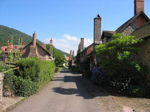 Bossington Village with characterful cottages