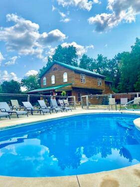 Cabin and Pool View