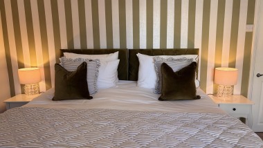 Luxurious superking size bed, can be configured as two singles upon request for added flexibility.