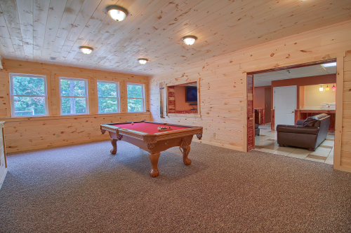 Pool Table Room, looking toward Entertainment Room, Southern Belle Lodge