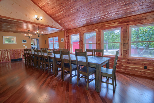 20-Person Table, looking toward Full Kitchen, Main Level, Southern Belle Lodge