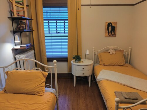 The yellow twin room