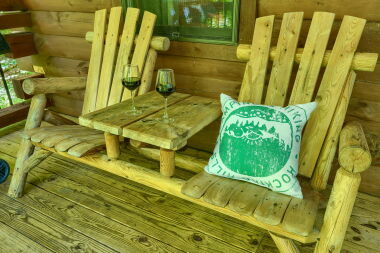 Outdoor seating on covered deck