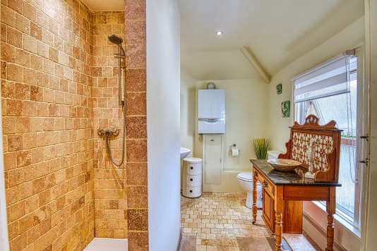 Family Bathroom (upstairs) with walk-in Shower