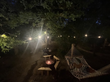 Fire pit and hammock 