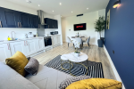 Spacious living area with 42