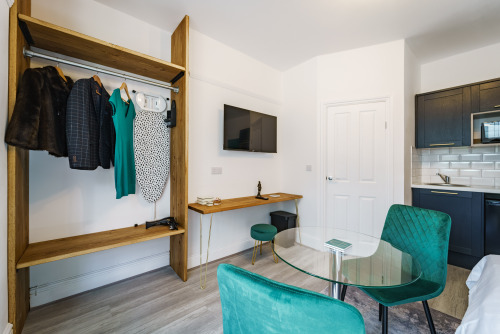 Studio 1 wardrobe and desk