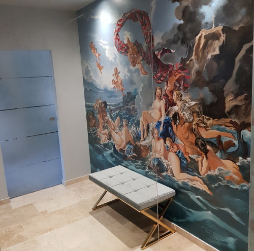 Fresque salle de bains Pompadour