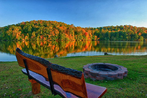 Firepit with an Autumn view