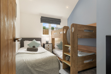 Single bed and bunk bed