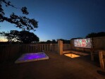 Hot tub and outdoor projector