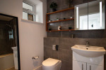 A spotless, serene bathroom designed for comfort and ease during your stay