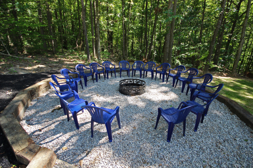Fire Pit area closeup, looking away from Lodge