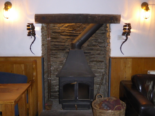 Fireplace in the bar
