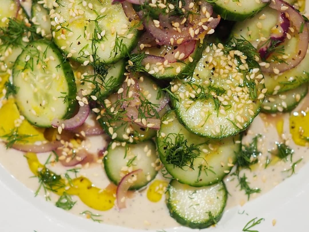 Cucumber, Tahini and Sesame Salad