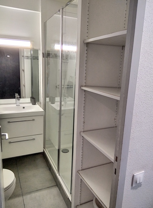 salle d'eau avec rangements et toilettes