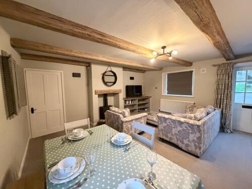 Open-plan rustic living & dining