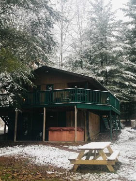 The White Tail Cabin during after a winter snow fall! 