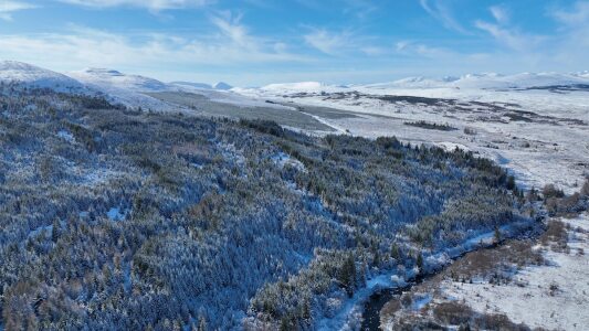 Arial View from the property in Winter