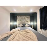 This photo represents the bedroom inside of the flat. 