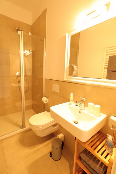 Badezimmer mit Dusche und WC