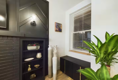 Cozy up near the window by the fireplace, where you can start a fire, throw down some cushions, and dive into a good book. Let the flickering warmth and natural light create the perfect haven for relaxation and quiet moments of escape.