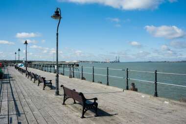 Halfpenny Pier that's at the front entrance