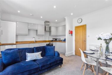 Open plan stylish kitchen and lounge