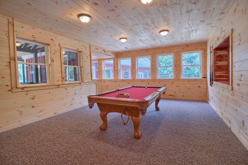 Pool Table Room, with hallway to Pool Room, on left, Southern Belle Lodge