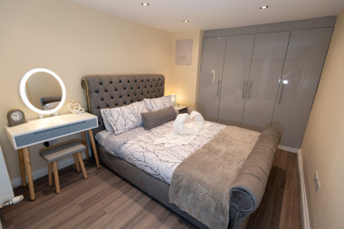 Bedroom with king sized bed