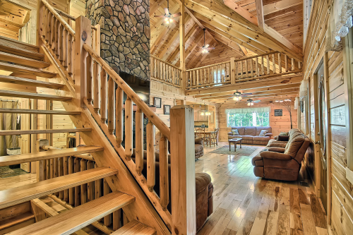 Steps to loft level, by Main Entrance