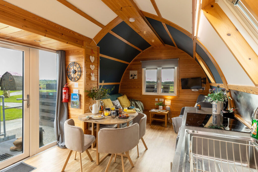 [{'Text': 'Living and dining area', 'CultureCode': 'en-GB'}] glamping cabins and grounds, photo 28 of 32