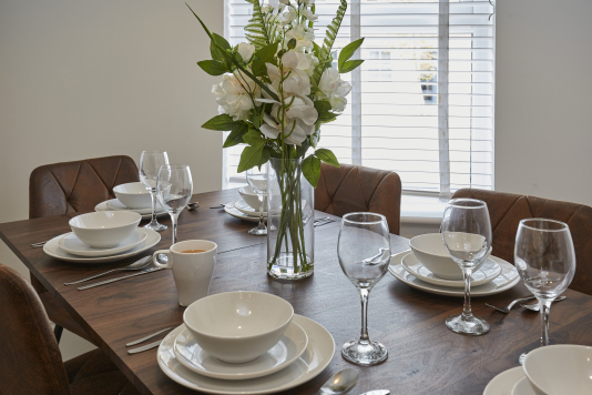 Functional dining area suitable for every occasion.