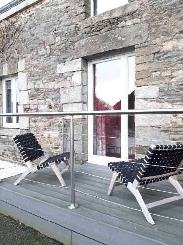 terrasse privative de la chambre framboise