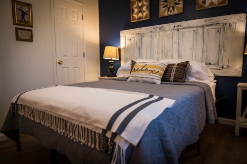 Queen sized comfortable bed. 