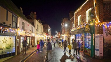 Hythe High Street during Christmas festivities