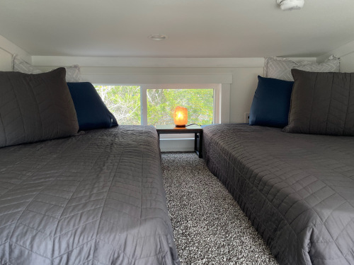 The Loft in the Blackbird Cabin has two twin beds that can be made as one double bed.