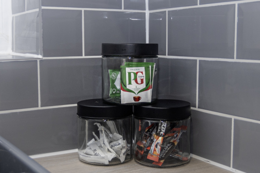 Everything guests need for a hot drink anytime - fully supplied and ready on arrival.