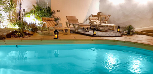 La piscine au crépuscule