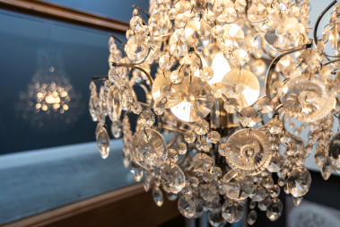 Glass stairwell with stunning feature light