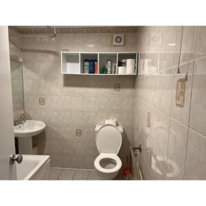 This photo represents the bathroom inside the flat. 