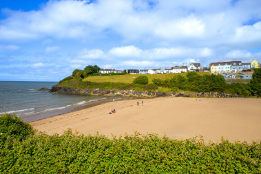 Aberporth Beach showing Golwgfor