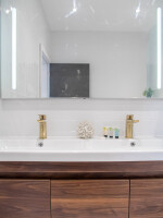 Bright bathroom with essential amenities for a comfortable stay