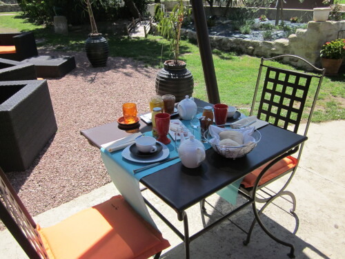 Le petit déjeuner en terrasse