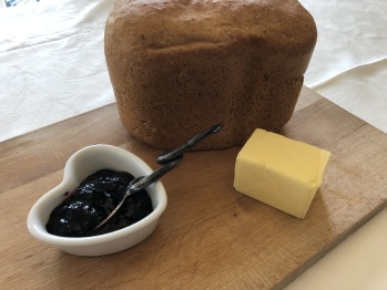 Homemade bread with Homemade Blackberry Jelly