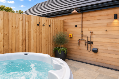 Outside copper shower