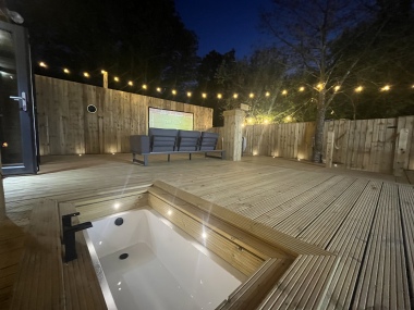 Bath sunken into decking 